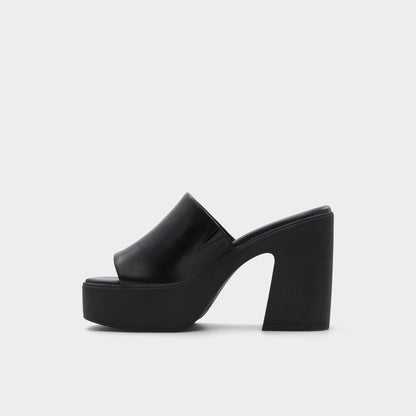 Aldo Maysee Other Black Leather Smooth Women's Mule slides - Heeled mule, Platform