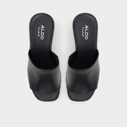 Aldo Maysee Other Black Leather Smooth Women's Mule slides - Heeled mule, Platform