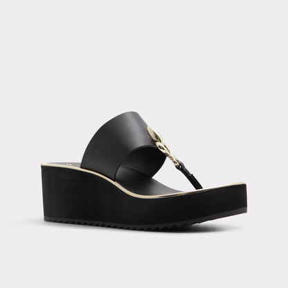 Aldo Penelopy Black Women's Wedges - Wedge sandal, Wedge heel