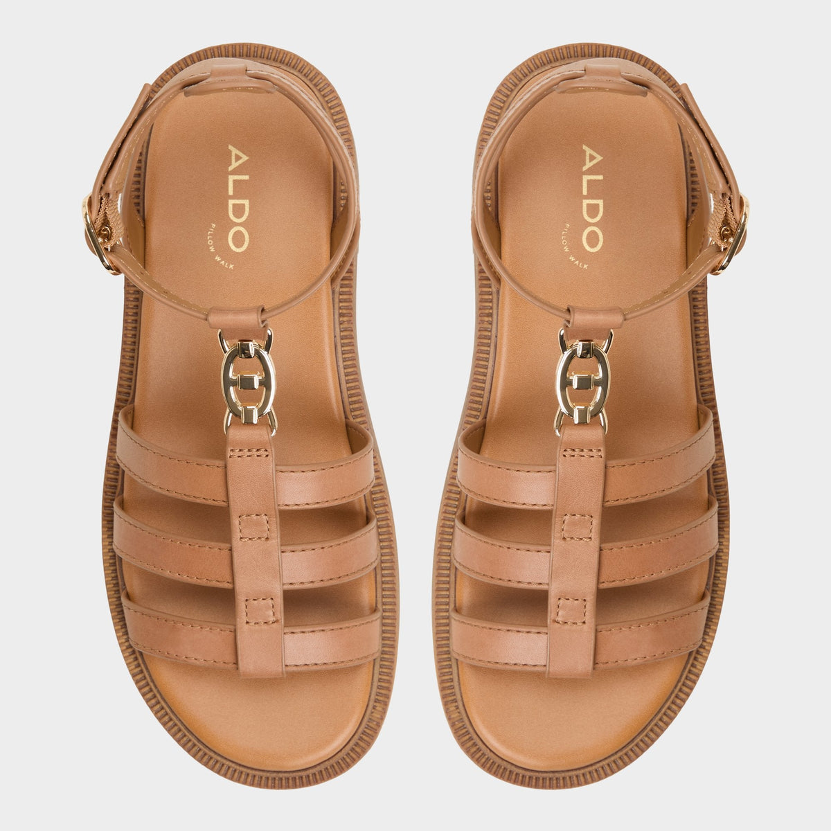 Aldo Lamington Medium Brown Women's Strappy sandals - Gladiator sandal, Lug sole