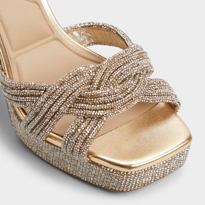 Aldo Shimma Gold Women's Iridescent metallics - Strappy heeled sandal, Platform