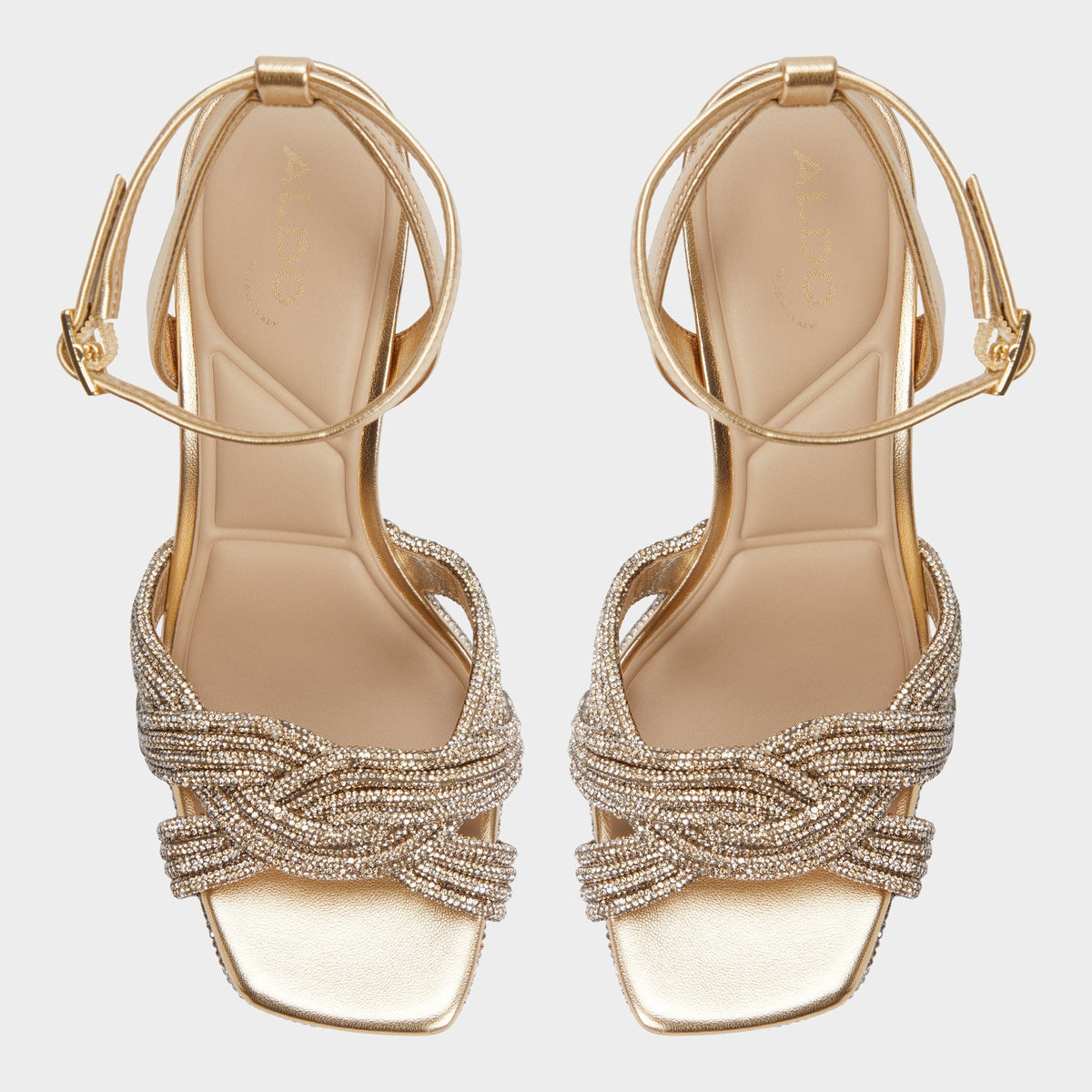 Aldo Shimma Gold Women's Iridescent metallics - Strappy heeled sandal, Platform
