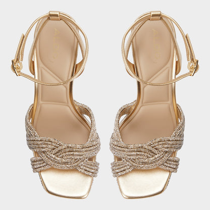 Aldo Shimma Gold Women's Iridescent metallics - Strappy heeled sandal, Platform