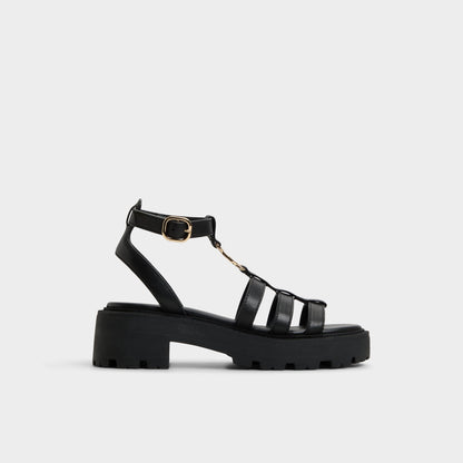 Aldo Lamington Black Women's Strappy sandals - Gladiator sandal, Lug sole