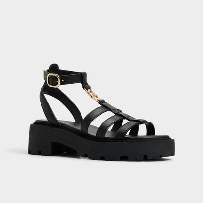 Aldo Lamington Black Women's Strappy sandals - Gladiator sandal, Lug sole