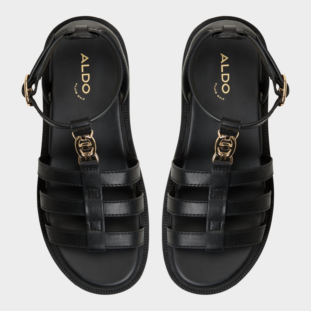 Aldo Lamington Black Women's Strappy sandals - Gladiator sandal, Lug sole
