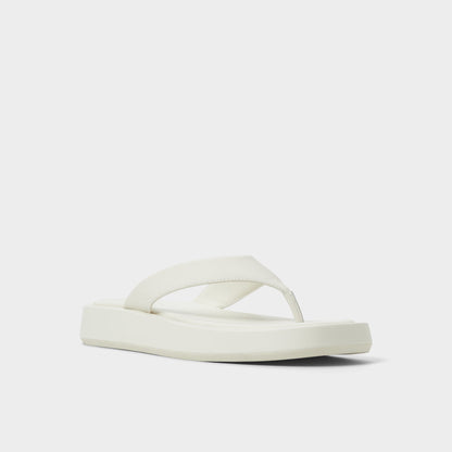 Aldo Grettle White/Bone Women's Flats - Flip flop, Flatform