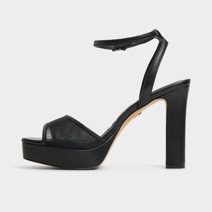 Aldo Chicglimmer Black Women's Platform sandals - Strappy heeled sandal, Block heel