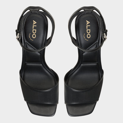 Aldo Chicglimmer Black Women's Platform sandals - Strappy heeled sandal, Block heel