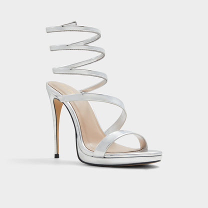 Aldo Katswirl in Silver - Strappy sandal, Stiletto platform