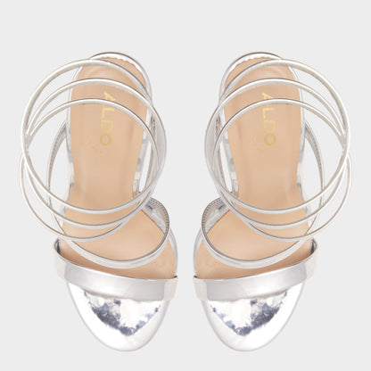 Aldo Katswirl in Silver - Strappy sandal, Stiletto platform