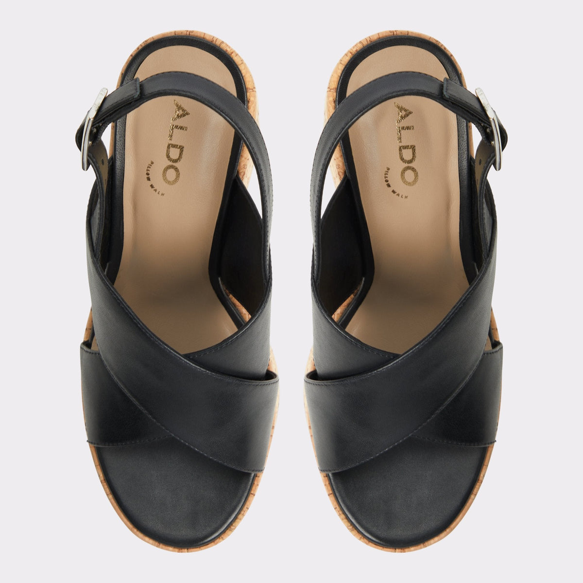Aldo Sandcastle Black Women's Platform sandals - Strappy wedge sandal