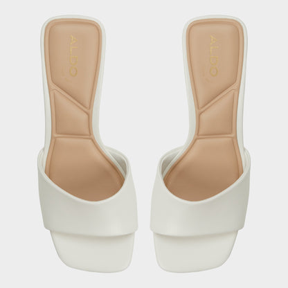 Aldo Tisha White Women's Heeled mules - Heeled mule, Block heel