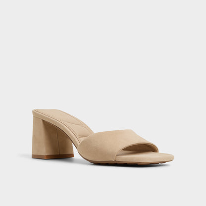 Aldo Tisha Beige Women's Heeled mules - Heeled mule, Block heel