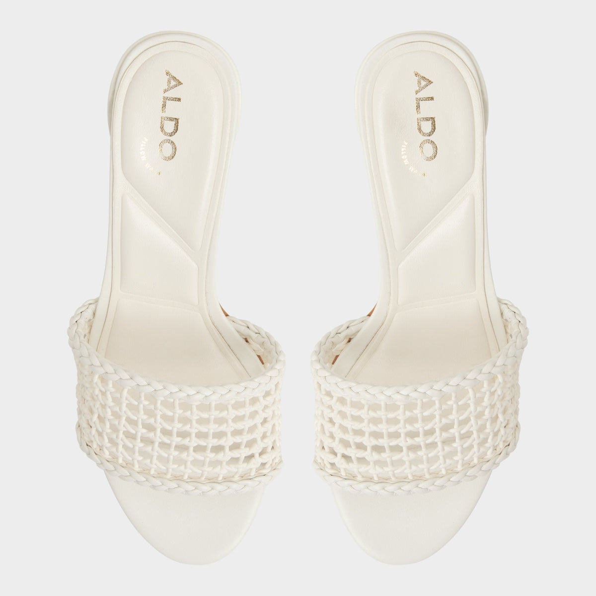 Aldo Beachdate White/Bone Women's Block heels - Heeled mule, Block heel