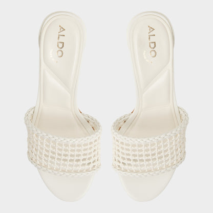 Aldo Beachdate White/Bone Women's Block heels - Heeled mule, Block heel