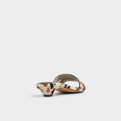 Aldo Scarletta White/Black Women's Heeled mules - Heeled mule, Kitten heel