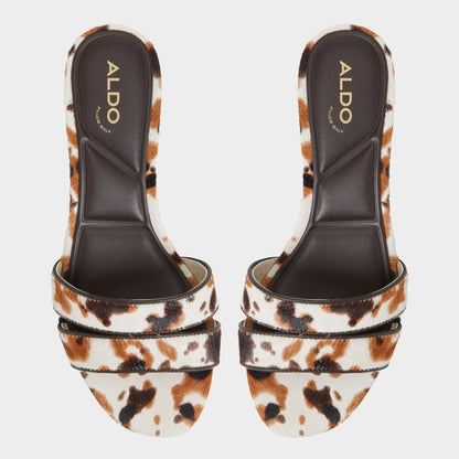 Aldo Scarletta White/Black Women's Heeled mules - Heeled mule, Kitten heel