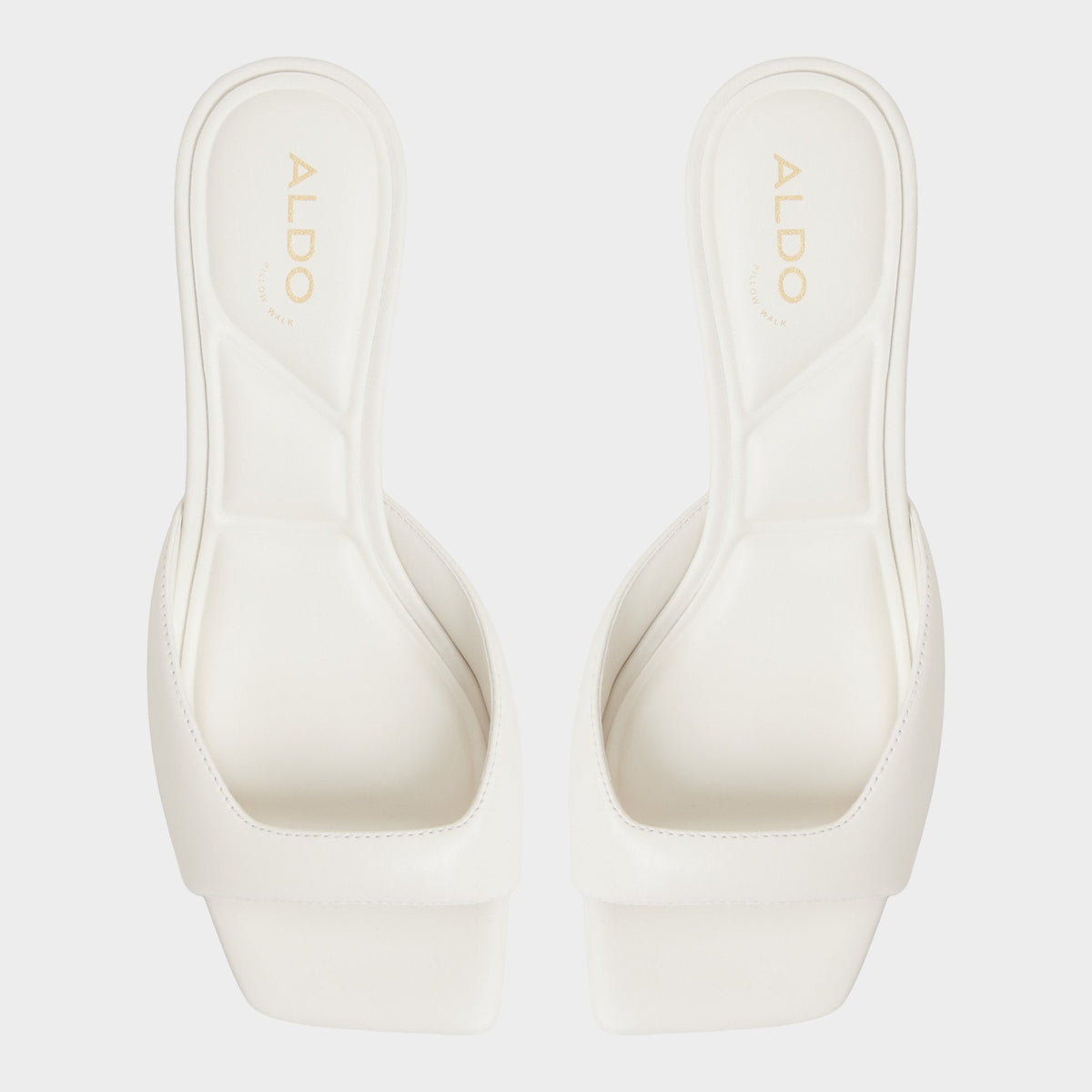 Aldo Aneky in White Bone - Heeled mule, Block heel