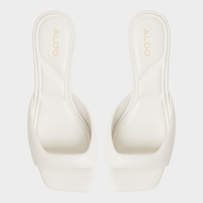 Aldo Aneky in White Bone - Heeled mule, Block heel