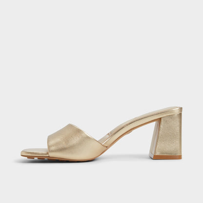 Aldo Tisha Gold Women's Heeled mules - Heeled mule, Block heel