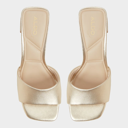 Aldo Tisha Gold Women's Heeled mules - Heeled mule, Block heel