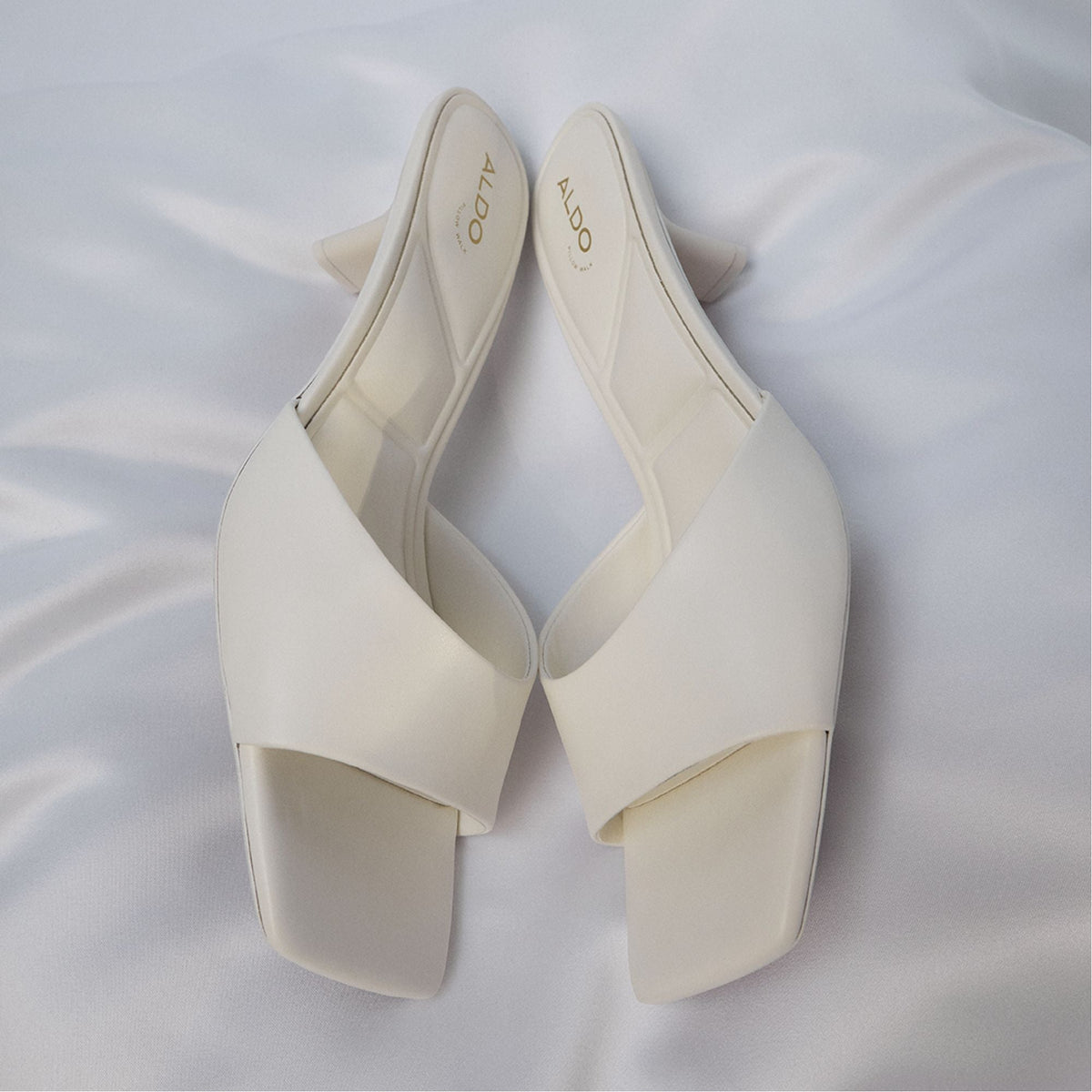 Aldo Enchanting White Women's Heeled mules - Heeled mule, Kitten heel