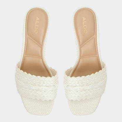 Aldo Claudina White/Bone Women's Block heels - Heeled mule, Block heel