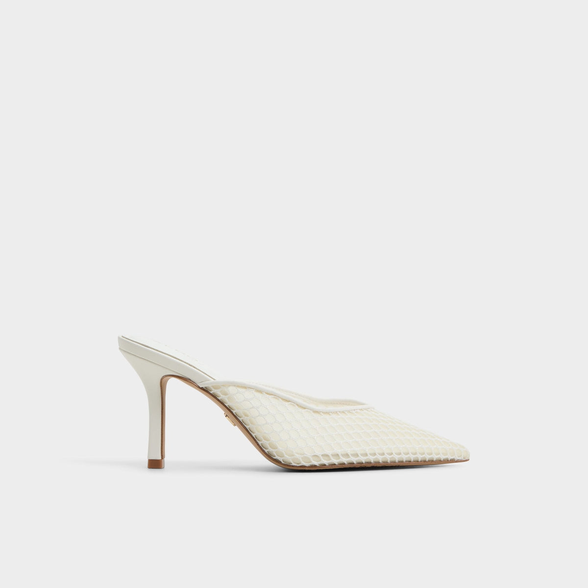 Aldo Gamilia Open White Textile Mesh Women's Mesh - Heeled mule, Stiletto heel