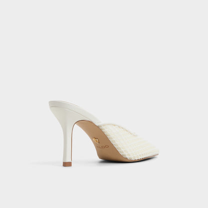 Aldo Gamilia Open White Textile Mesh Women's Mesh - Heeled mule, Stiletto heel