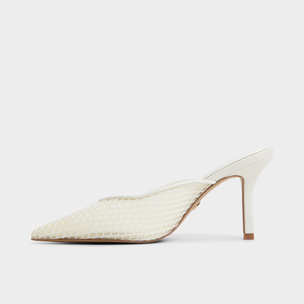 Aldo Gamilia Open White Textile Mesh Women's Mesh - Heeled mule, Stiletto heel