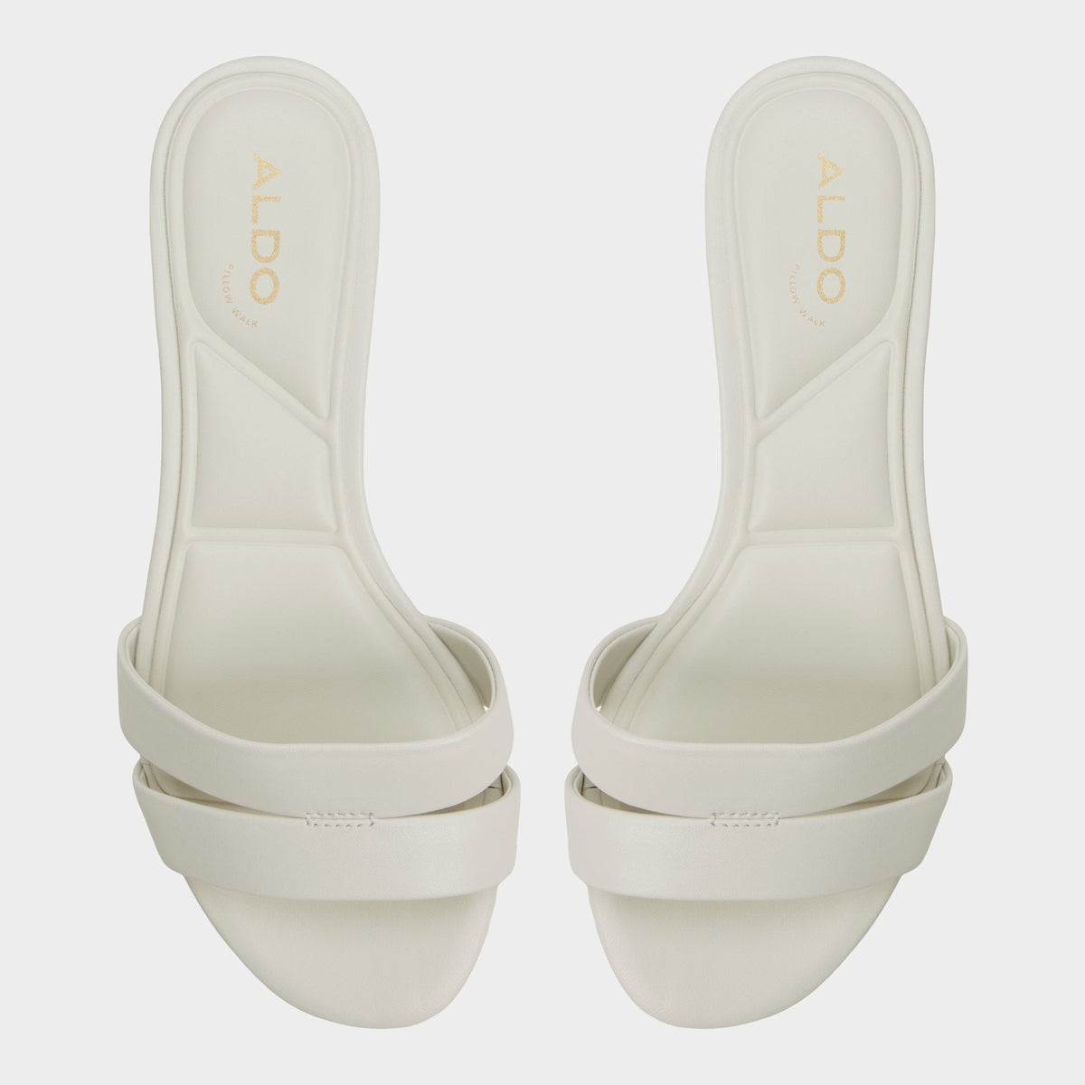 Aldo Scarletta White/Bone Women's Mule slides - Heeled mule, Kitten heel