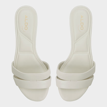 Aldo Scarletta White/Bone Women's Mule slides - Heeled mule, Kitten heel