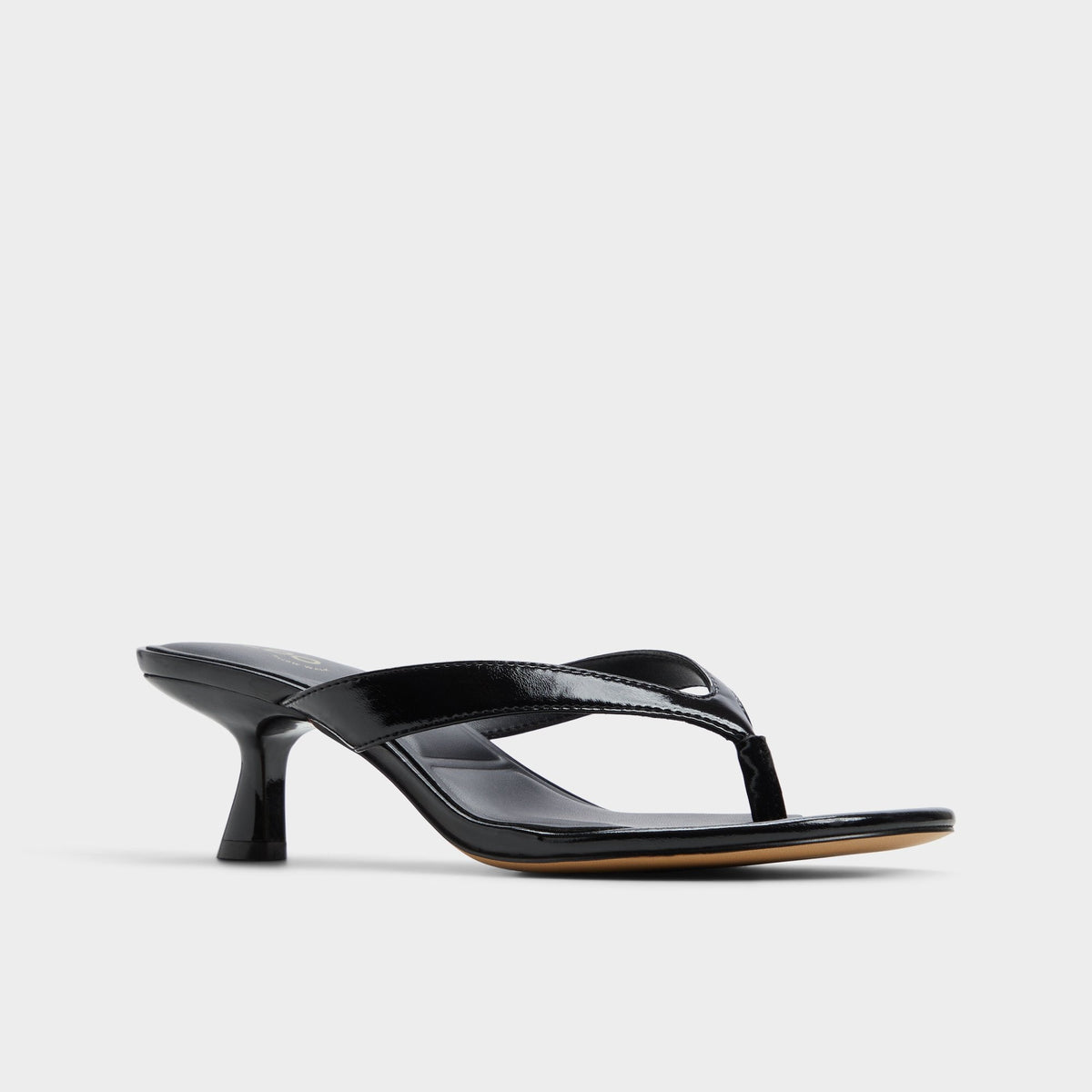 Aldo Jump Black Women's Strappy sandals - Heeled flip flop, Kitten heel