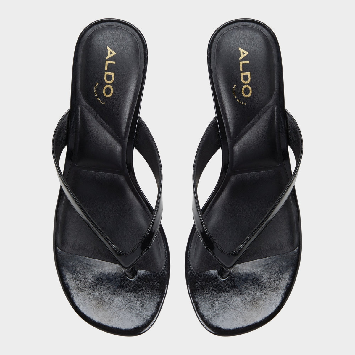 Aldo Jump Black Women's Strappy sandals - Heeled flip flop, Kitten heel
