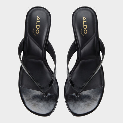Aldo Jump Black Women's Strappy sandals - Heeled flip flop, Kitten heel