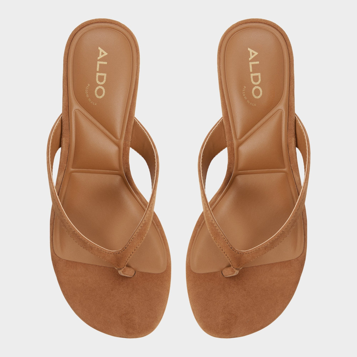 Aldo Jump in Medium Brown - Heeled flip flop, Kitten heel