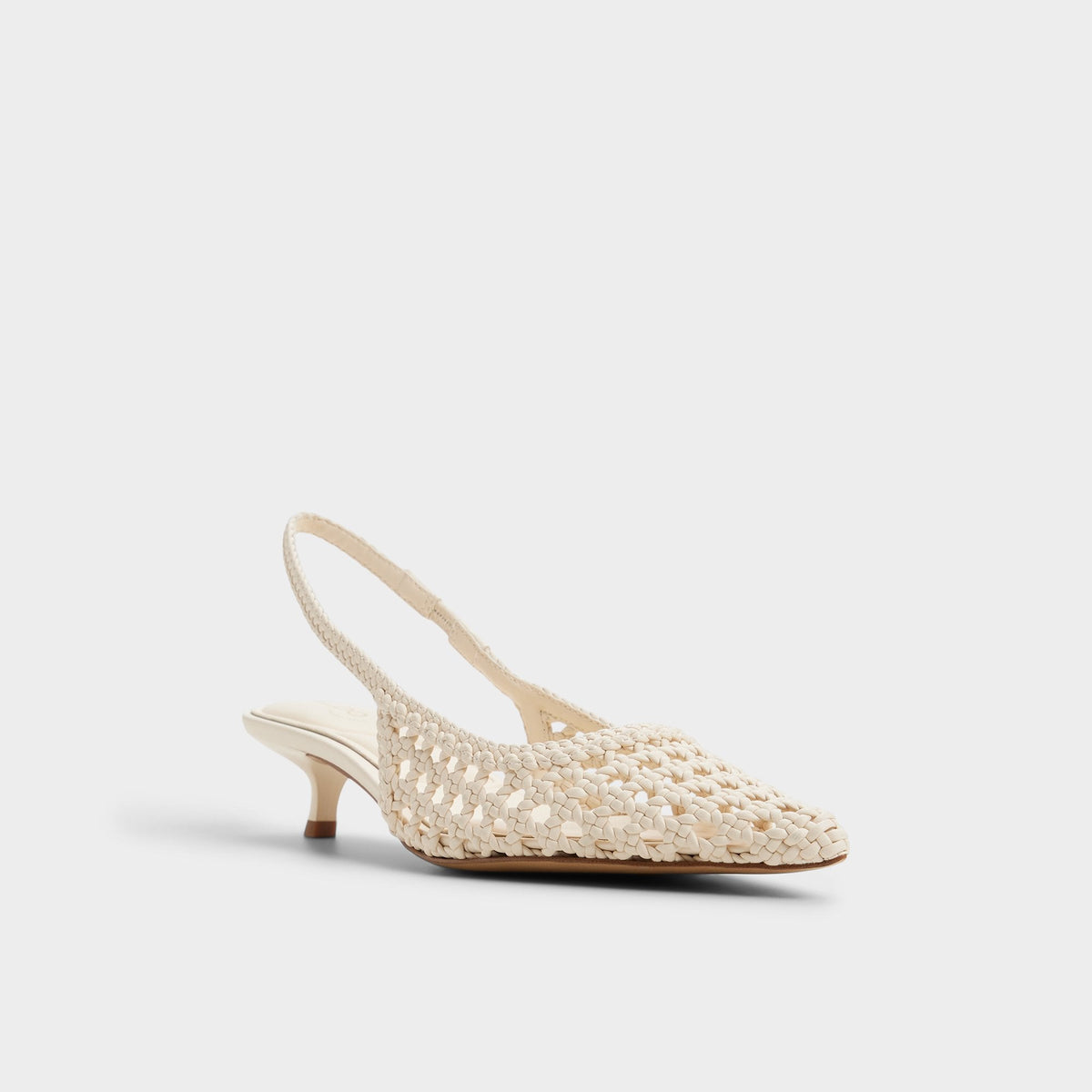 Aldo Violettia in Light Beige - Sling back high heel, Kitten heel