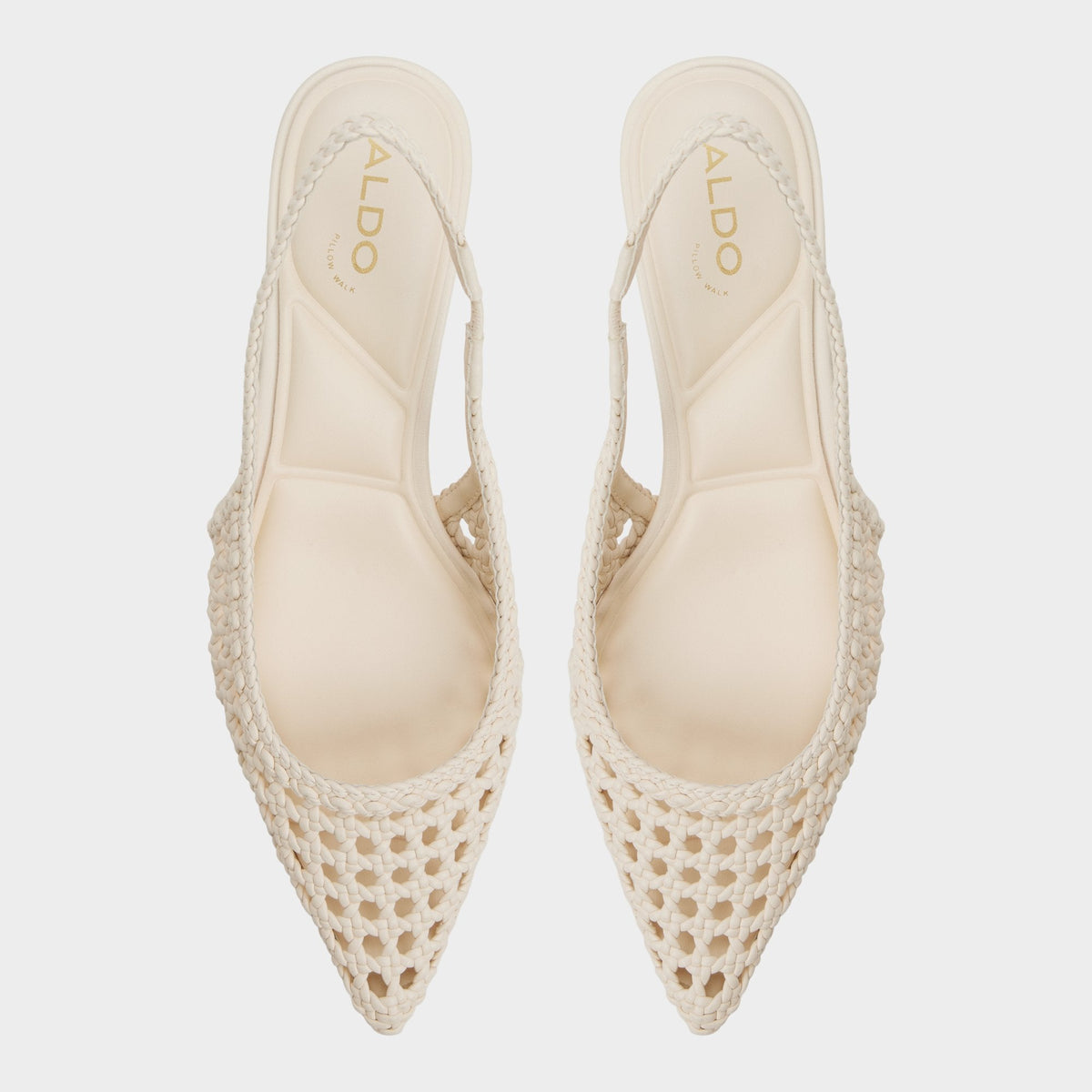 Aldo Violettia in Light Beige - Sling back high heel, Kitten heel