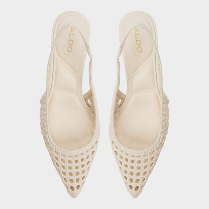 Aldo Violettia in Light Beige - Sling back high heel, Kitten heel