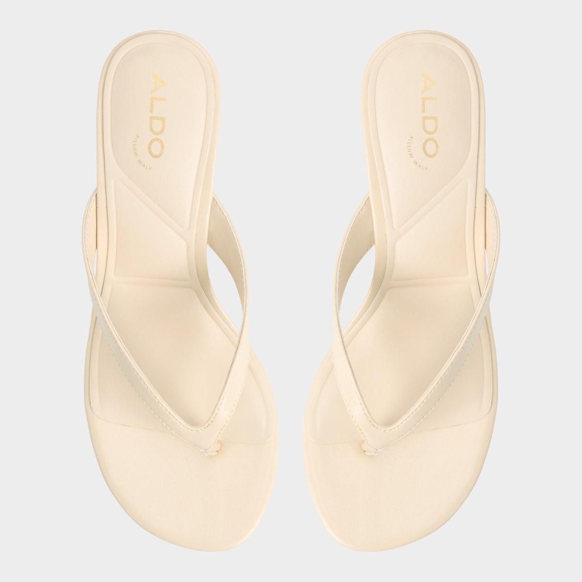 Aldo Jump in Cream - Heeled flip flop, Kitten heel