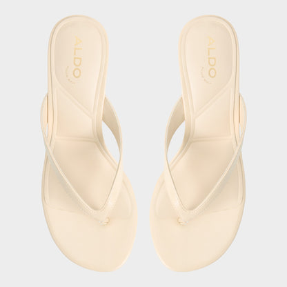 Aldo Jump in Cream - Heeled flip flop, Kitten heel