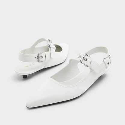 Aldo Kellya White Women's Slingbacks - Sling back high heel, Kitten heel