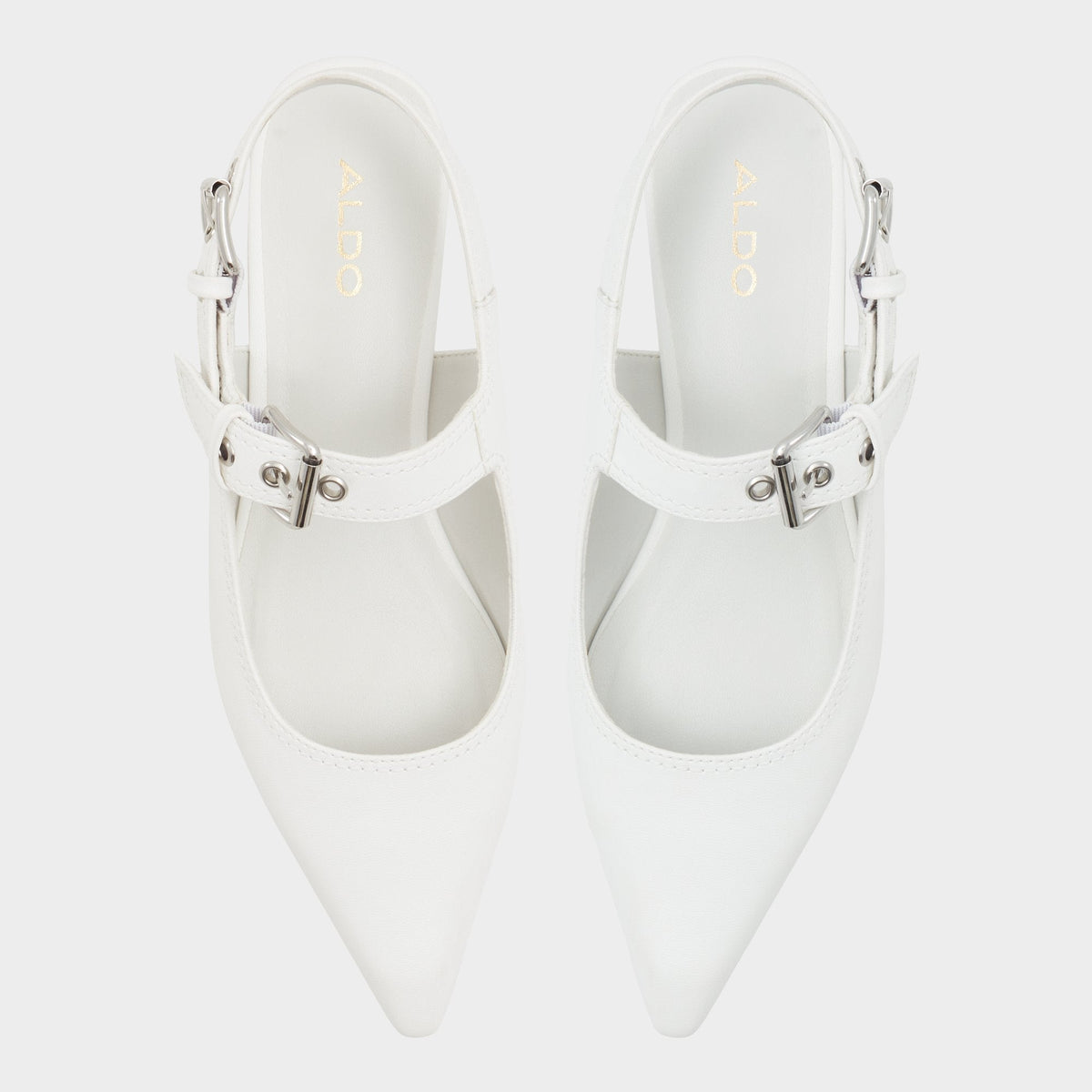 Aldo Kellya White Women's Slingbacks - Sling back high heel, Kitten heel