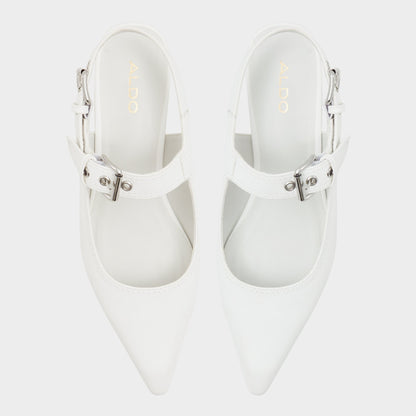 Aldo Kellya White Women's Slingbacks - Sling back high heel, Kitten heel