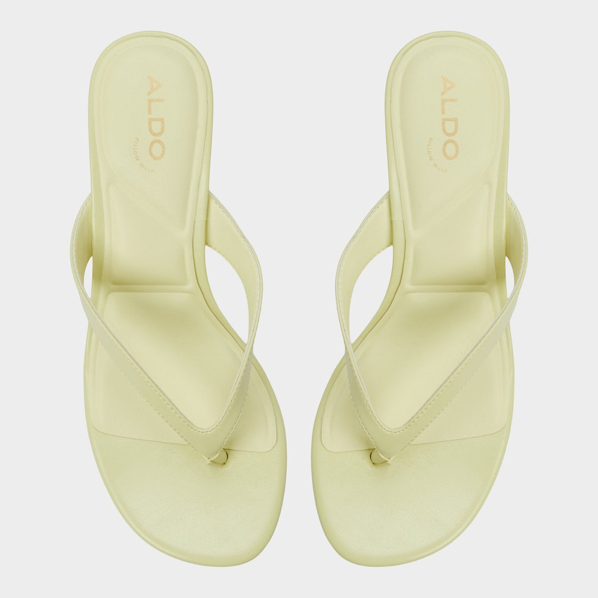 Aldo Jump Other Yellow Women's Strappy sandals - Heeled flip flop, Kitten heel
