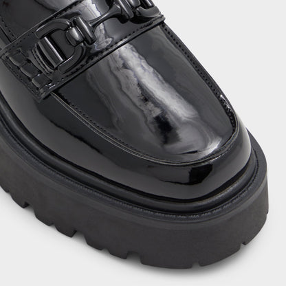 Aldo Oneameth Black Synthetic Patent Women's Loafers & Oxfords - Loafer, Lug sole