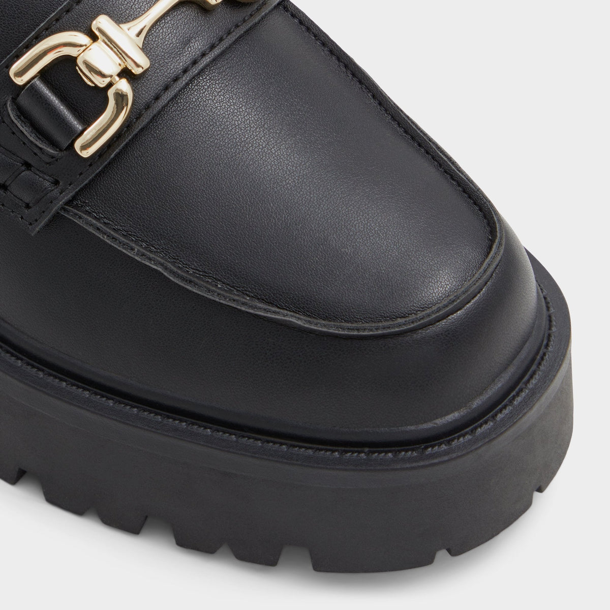 Aldo Oneameth Black Synthetic Smooth Women's Loafers & Oxfords - Loafer, Lug sole