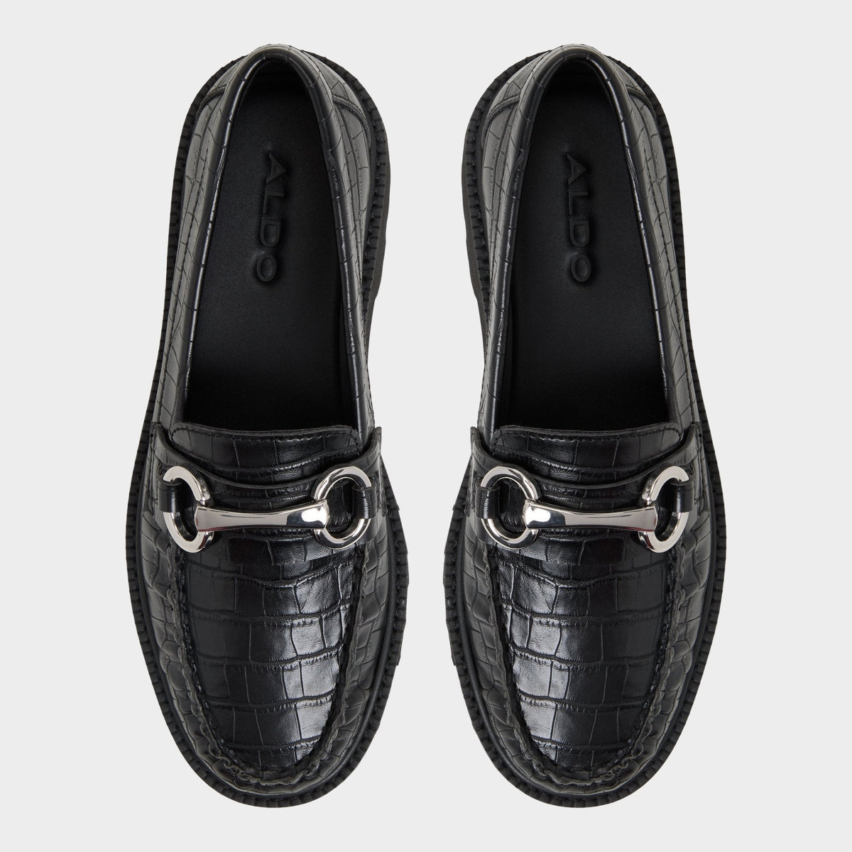 Aldo Danrose Black Women's Loafers & Oxfords - Loafer, Lug sole