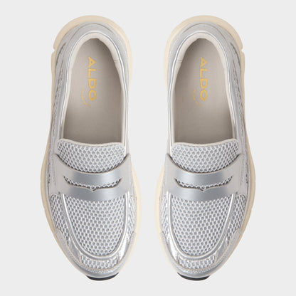 Aldo Loffy in Silver - Loafer, Jogger sole
